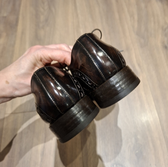 NWOT Fabi Women's Classic Brown Leather Oxfords with Broguing (Size EU 35/US 5) - Picture 5 of 9